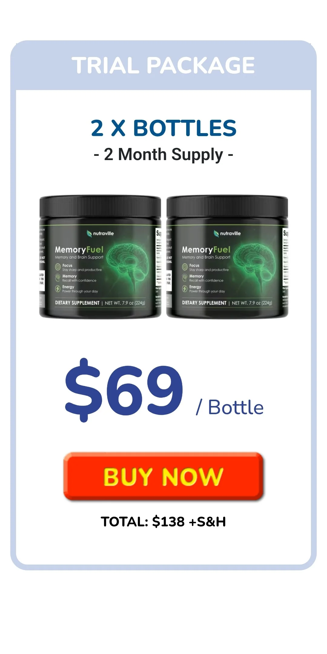 MemoryFuel™ 2 bottles pricing